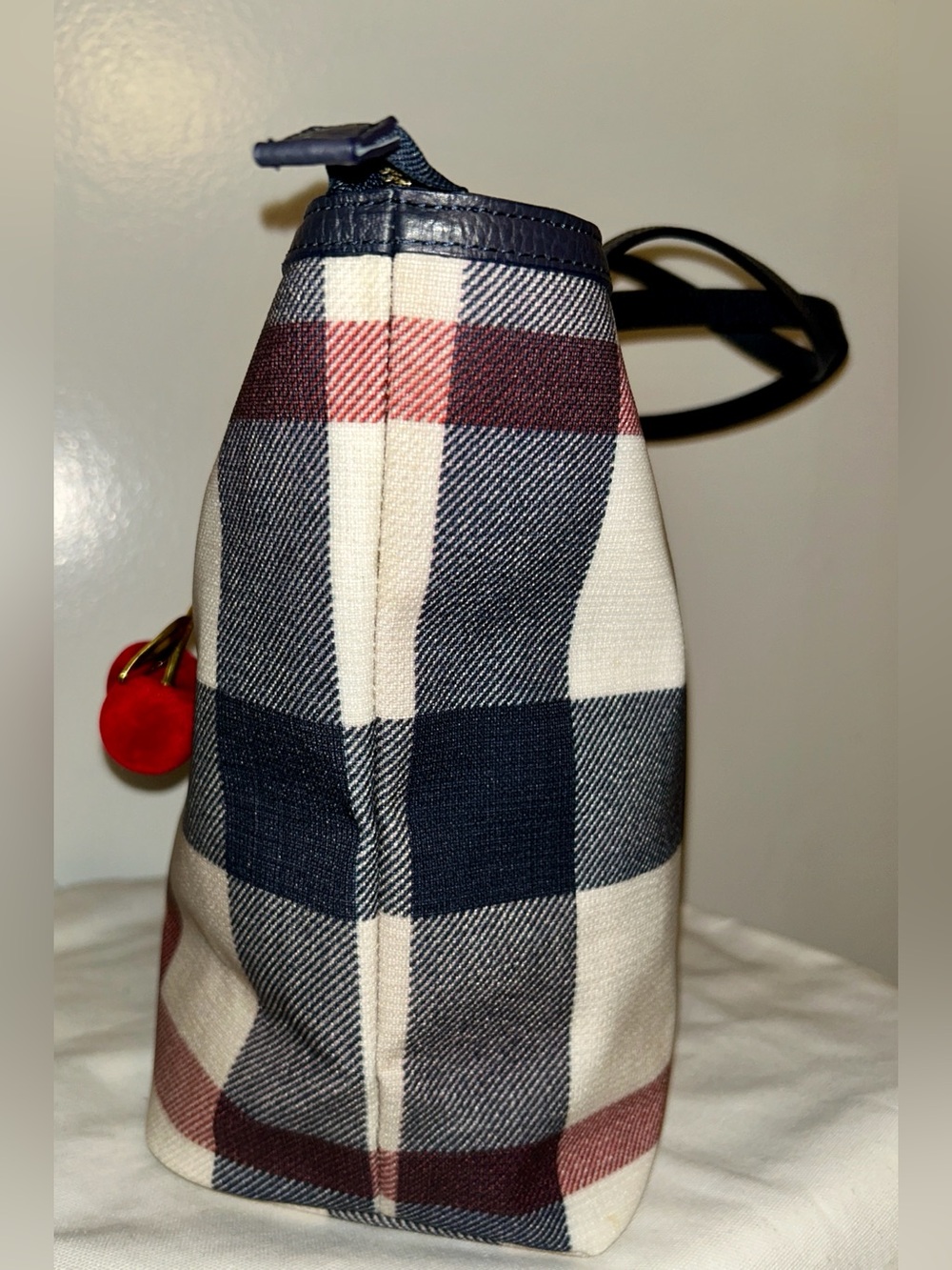 Blue Label Crest bridge (Burberry) Tote Bag with Cherry Charm. Like New! - Picture 5 of 14